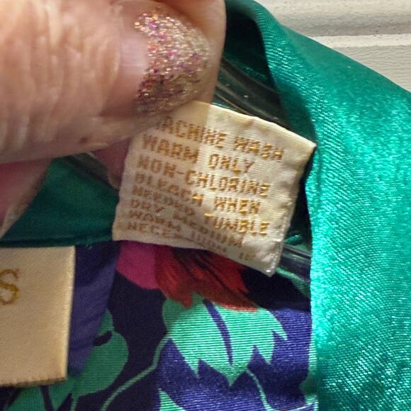 VTG Victoria’s Secret Gold Label Floral Satin Wrap Robe One Size - Picture 9 of 11